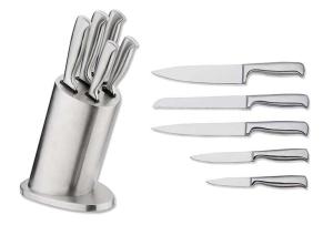 Wholesale A whole set of professional kitchen knives with knife block handle material S/S.18/0 from china suppliers