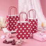 Valentine's Day 2024 Small Gift Shopping Kraft Paper Bags for Jewelry in Custom