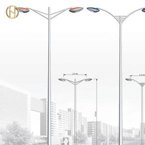 Wholesale Galvanized Solar Street Light Pole/Steel Light Pole/Lamp Post With Single Or Double Arms from china suppliers