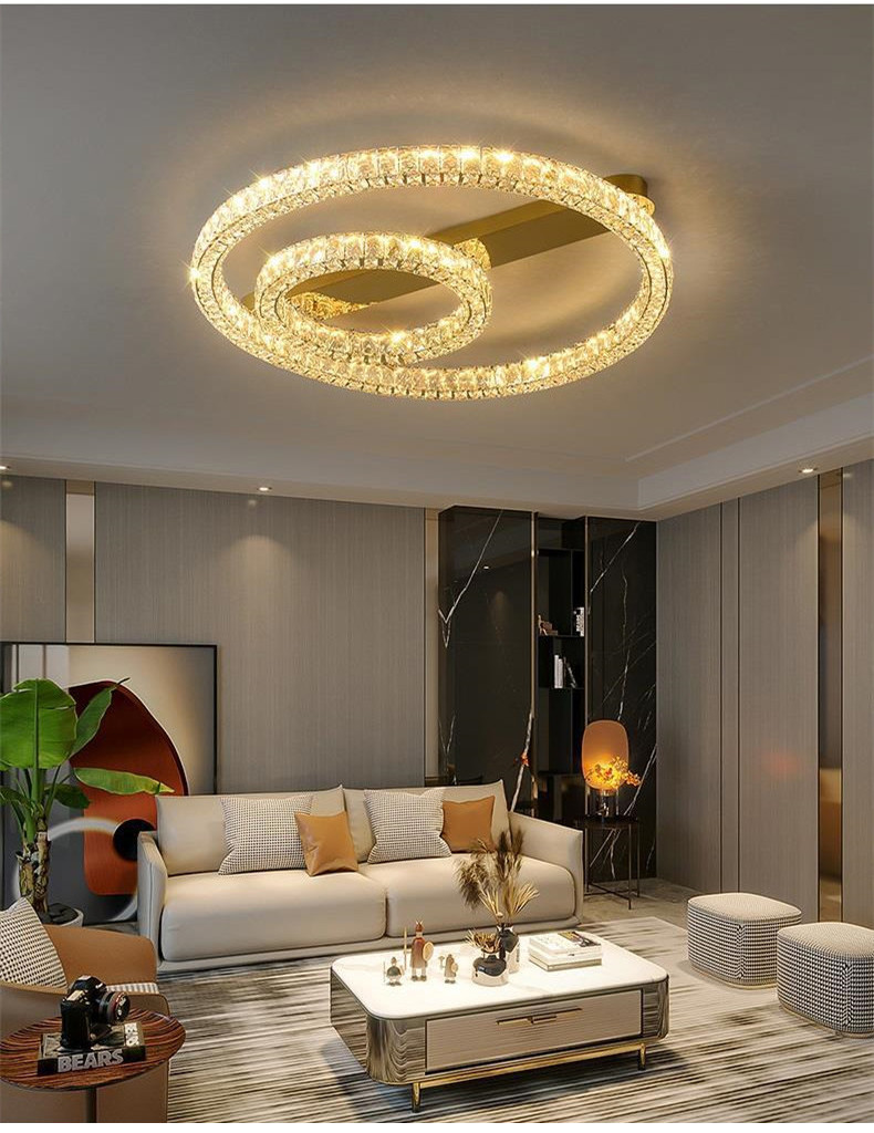 Luxury Ring Ceiling Lamp Modern Bedroom Living Room Crystal Ceiling Lamp(WH-CA-100)