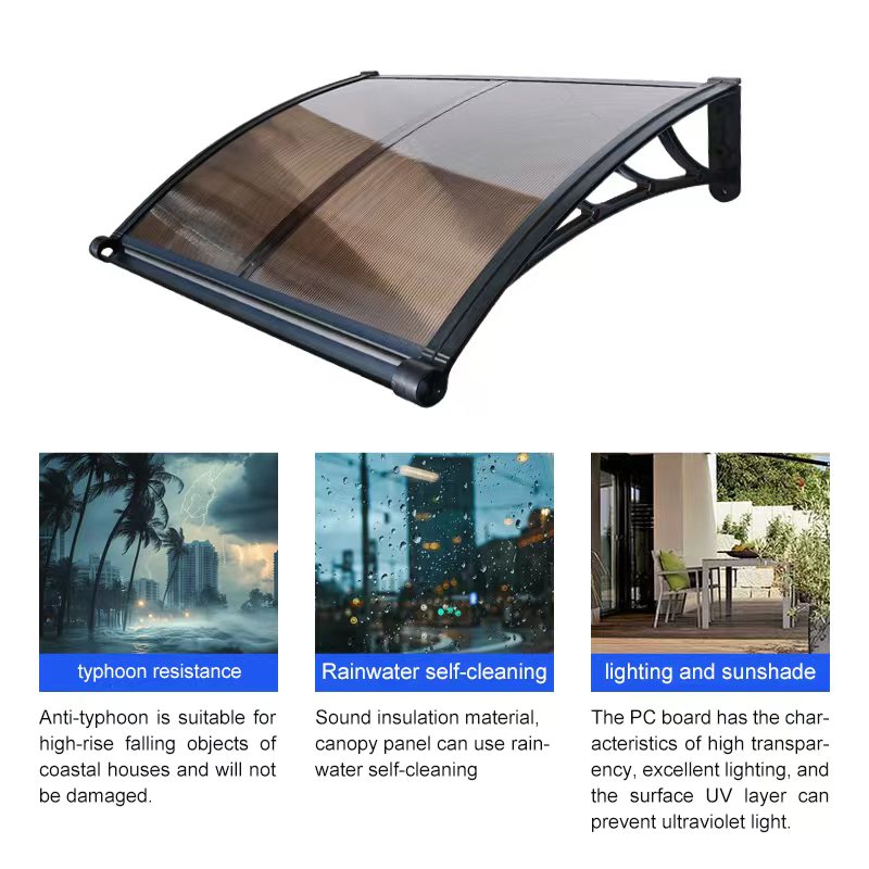 80cm*120cm Versatile amp Durable DIY Polycarbonate Awning with Plastic Frame amp Polycarbonate Panels and Integrated Gutter System