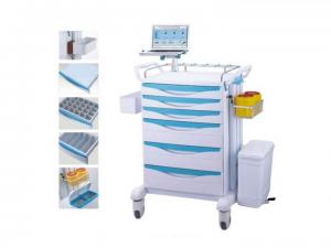 Wholesale Plastic Body Medical Trolley Cart With Trash Can Two Deep Drawers Easy Installation from china suppliers