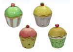 Hand Painted Sweet Cupcake Trinket Box / Covered Box Ceramic Dolomite Stoneware