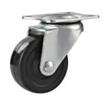 3" swivel industry rubber caster side brake, 3" caster,black rubber casters,