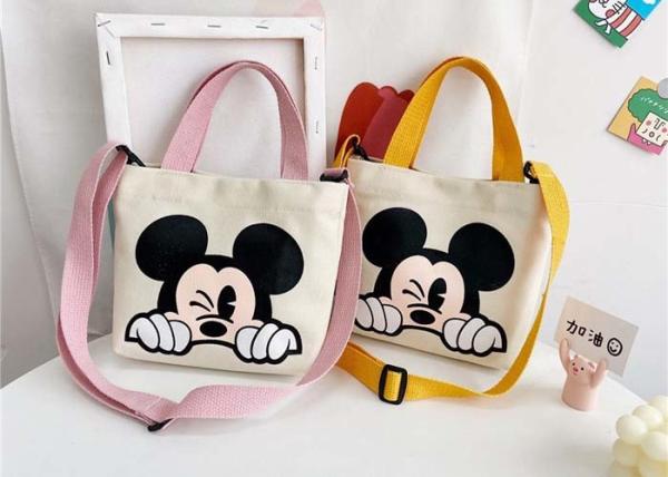Children cartoon canvas bag shoulder cross-body purse boys girls printed logo