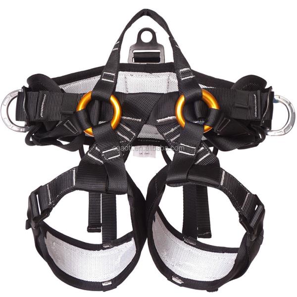 Black Half Body Safety Rock Climbing Harness Belt with 800kg Load Bearing