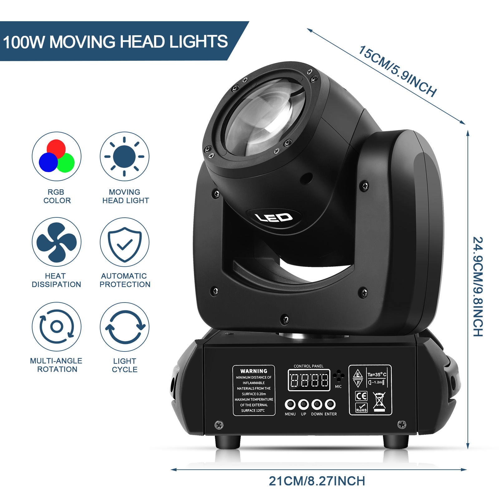 50000 Hours Working Time RGBW Emitting Color 130W Stage Effect Moving Head Beam Light