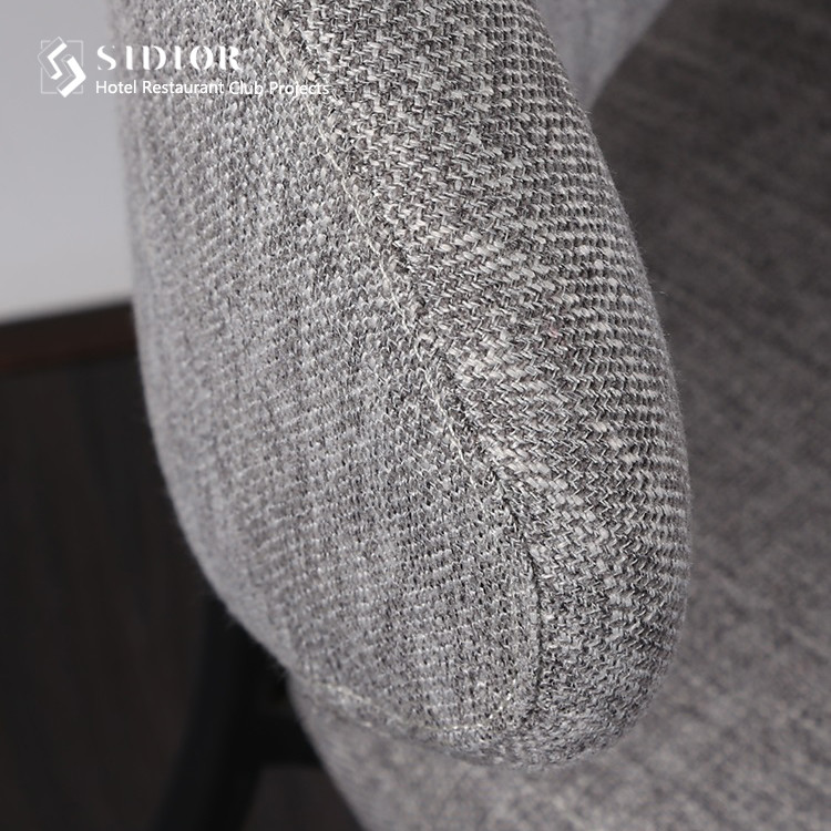 Fabric Upholstery Dinning Chair, Hotel Dinning Chair, Restaurant Dinning Chair, High Density Foam, Stainless Steel Legs