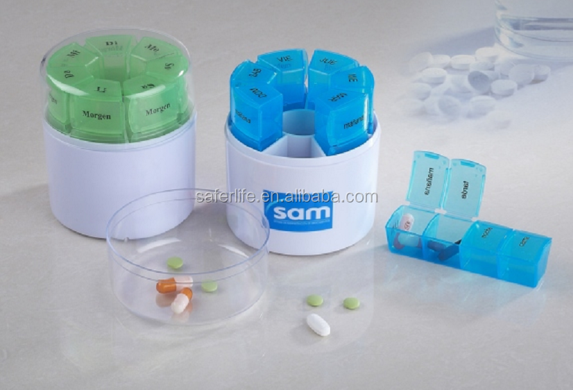 7 Day Weekly Pill Medicine Dispenser Box Flower Shape 7 Cases Vitamin Fish Oil 12cm