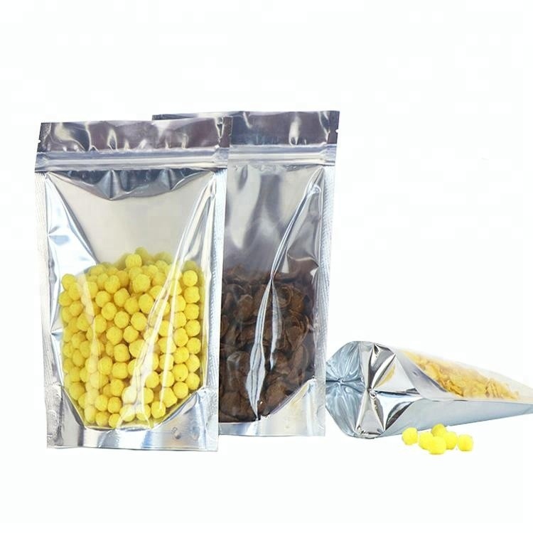 Recycled One side clear aluminum foil printing pouch zip lock packaging bags