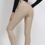 Anti Pilling Equestrian Leggings Khiki Riding Breeches With Phone Pocket