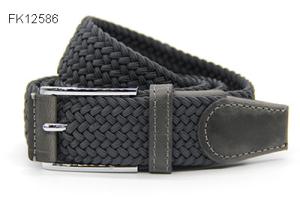 Wholesale Grey Unisex 35mm Braided Men Elastic Stretch Belts With Pin Buckle from china suppliers