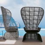 Leisure Aluminium PE Rattan Lounge chairs Outdoor Garden patio High back Sofa