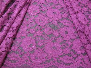 Wholesale Elegant Purple Crochet Flower Lace Fabric Nylon Rayon Material For Garment from china suppliers