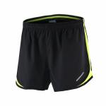 2 In 1 Boy Mens Running Shorts Black Color Personalised Polyester Material