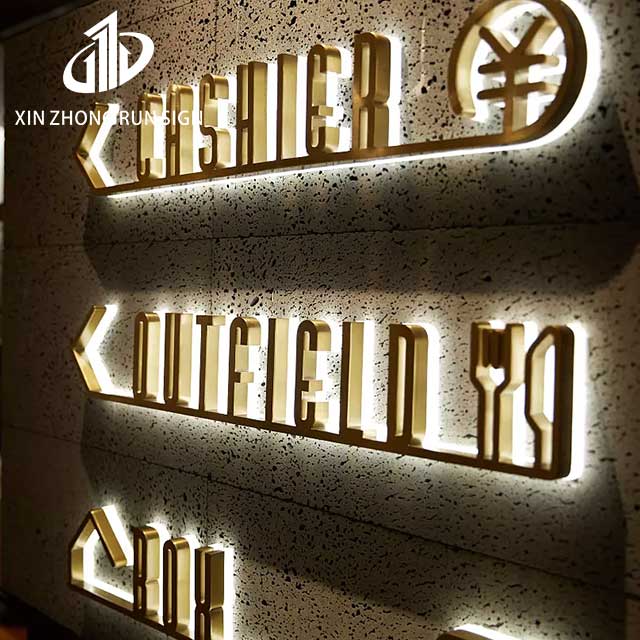 Bronze Gold Backlit Letter Sign Led Electronic Letters Billboard 3D Outdoor Indoor Decoration Light Letter Signages