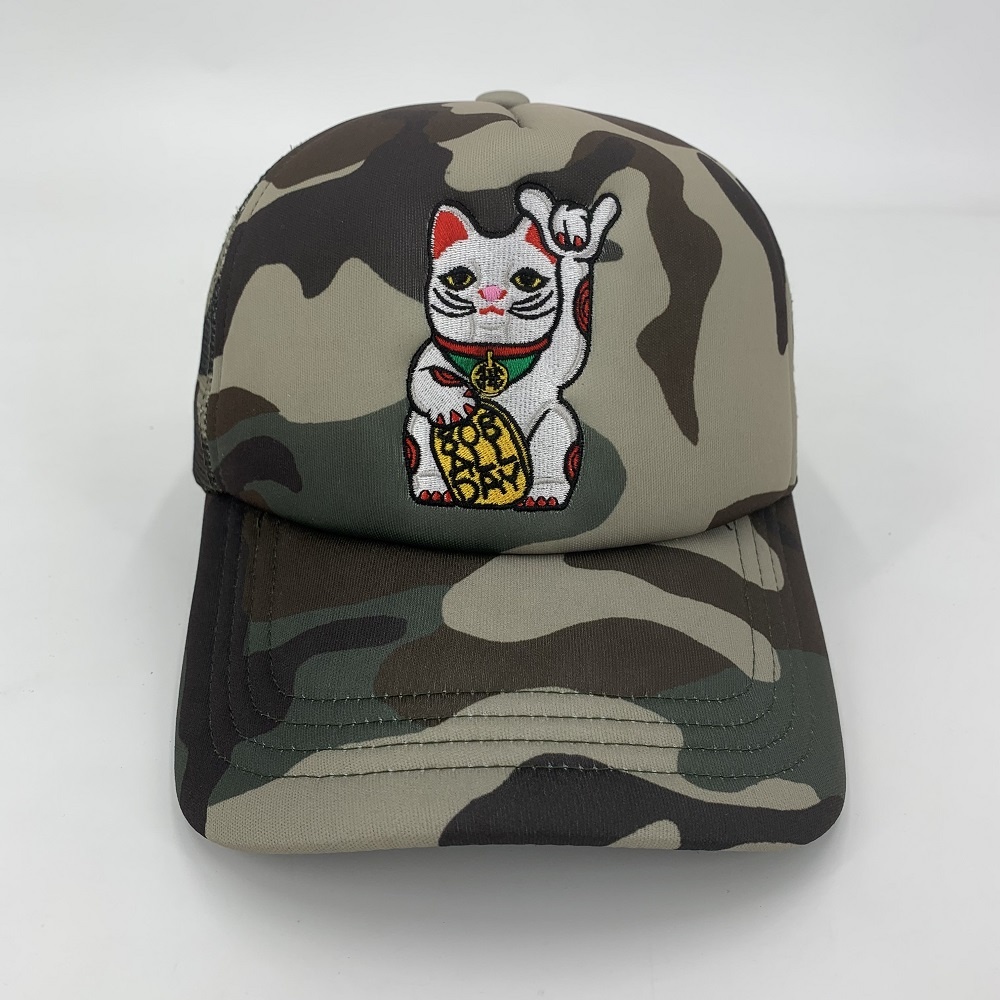 Outdoor Camo Trucker Hat Embroidered Camouflage Trucker Hat 5 Panel