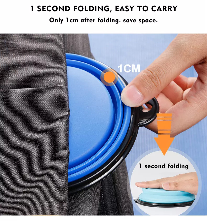 Pet Bowls Collapsible TPE Foldable Silicone Dog Food Feeding Bowl Travel Rounded Item Type