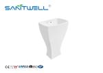2022 Fashion Design White Color Toilet Hand Wash Basin With Pedestal Cleaning