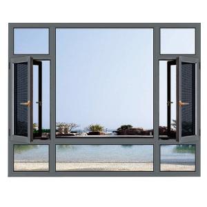 Wholesale Level 8 Air Tightness Black Aluminum Alloy Casement Windows for Customized Modern Design from china suppliers