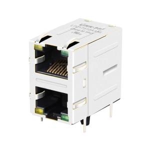 Wholesale Hanrun HR872130H Compatible LINK-PP LPJG17510AANL 10/100 Base-T 8p8c Yellow/Green LED 2x1 Port Magnetic Jack from china suppliers