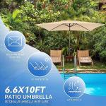 Patio Umbrellas 9' Light Beige, Outdoor Umbrella Market Table Umbrellas with