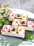 Wooden Food Packaging Box Cake Dessert Container With Plastic Cover, Take Out