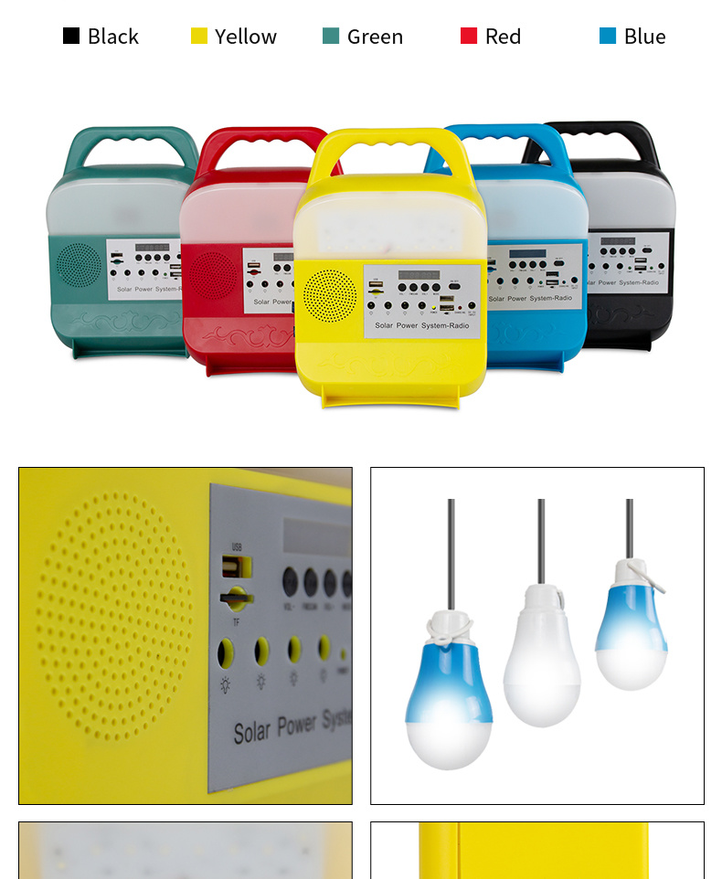 China Factory Product 5V Home Lighting Kit Power System Radio 3W 5W 10W Solar Light