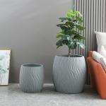 Long Lasting Frost Resistant Fiber Clay Planters Easy Cleaning