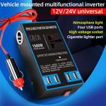 Universal Travel Charger 0.3KG Car Inverter Converter 1500W 12V/24V To 220V 50hz