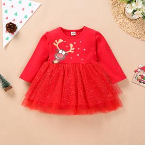 Wholesale Child Festivals 120CM 47in Red Long Sleeve Summer Dresses Spring Autumn from china suppliers