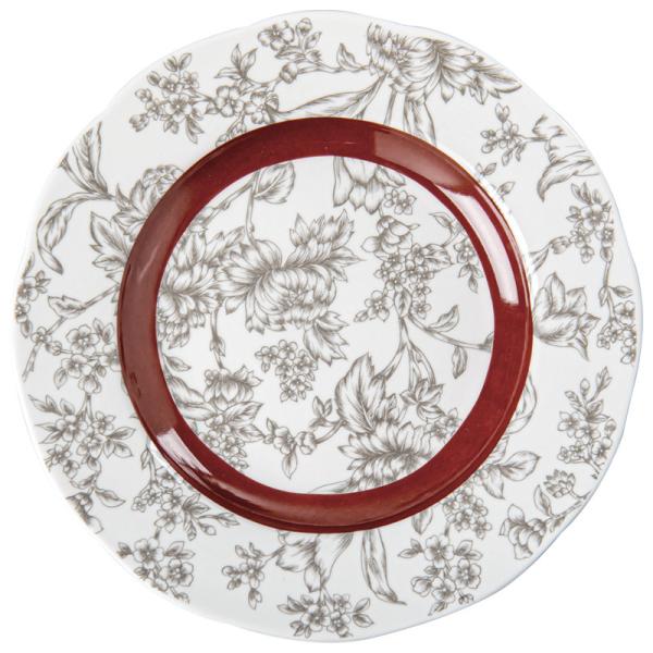 2024 Ceramic Plate Gift Porcelain Red Charger Plates For Beautiful Crockery