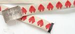 Woven Heart Polyester Kids Web Belt With Old Silver Clip Buckle 3.5cm Width