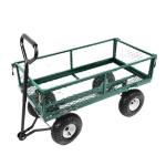 Outdoor Four-wheel Heavy Duty Steel Mesh Yard Garden Jumbo Crate Wagon Utility