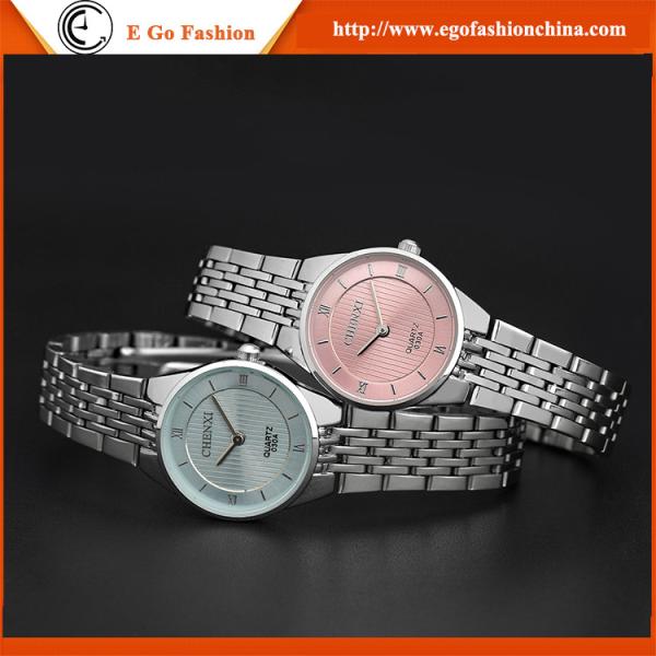 030A Pink Solid Color Watch Stainless Steel Watch Fashion Casual Watch Couple