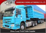 Hydraulic Self Discharge Dump Semi Trailer 8mm Plate Side Wall 6mm 60 Cubic