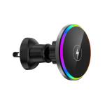 Silver 10w Fast Car Phone Charger Phone Holder With Light Low Temperature Flash