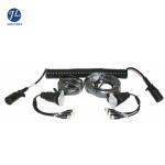 Male To Female Spiral Power Cord , 7 Pin Connector Spiral Trailer Cable