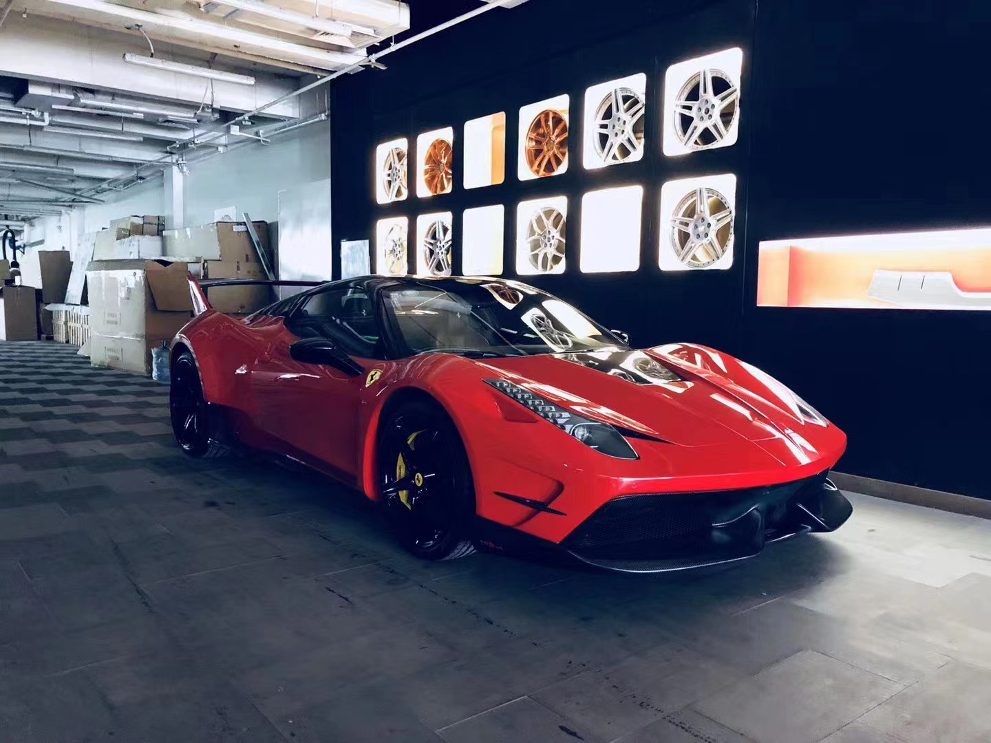 Auto Parts ForFerrari 458 Body Kit 458 Upgraded Misha Style Front and Rear Bumper Side Skirt Hood Spoiler Body Kit