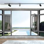 Tempered Glass Aluminum Champagne Color Aluminum Casement Windows With Folding
