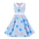 Girls Show Skirt Polka Dot Flower Doll Collar Retro Summer Children'S Clothing