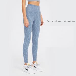 Wholesale Yarn Dyed Weaving Women's Stretch Patterned Yoga Pants Nylon Polyester Spandex from china suppliers