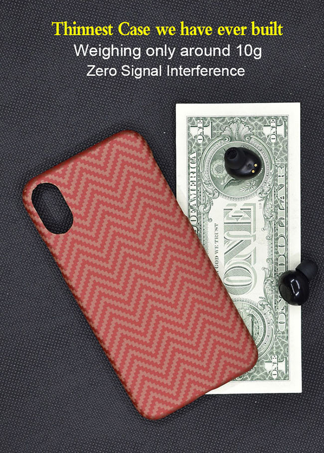 Orange Color Real Aramid Fiber Phone Case For iPhone X , Protective Case