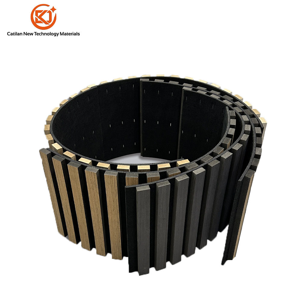 Stylish 3D Wood Veneer on MDF Wave Panel Curved Flexible for Acoustic and Decorative Use