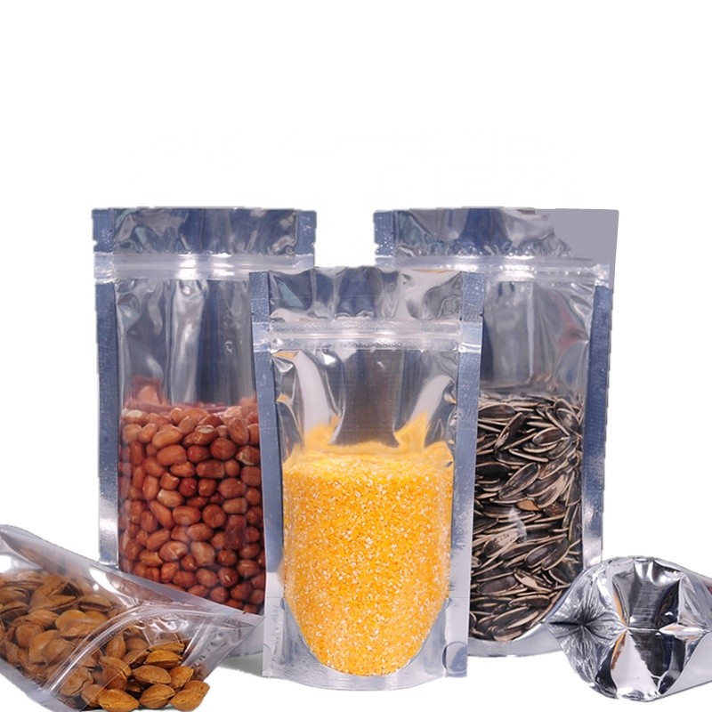 Recycled One side clear aluminum foil printing pouch zip lock packaging bags