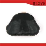 Ladies purse leather product gold color evening bag box metal frame