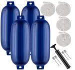 Boat Fender 4 Pack Boat Bumpers Fenders with 4 Ropes Boat Bumpers for Pontoon
