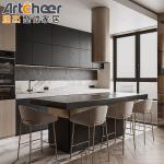 Luxury Style Wooden Kitchen Cabinets with Kitchen Island Table and Toe Kick