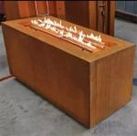 150cm Length Contemporary Portable Rusty Corten Steel Outdoor Gas Fire Table