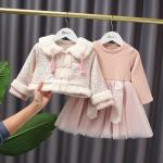 Child Autumn 0.9M Traditional Chinese Clothing Tang Suit Pretty Pink Princess